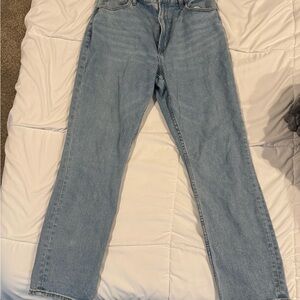 Abercrombie & Fitch Light Blue Denim High Rise Straight Jeans - Curve Love